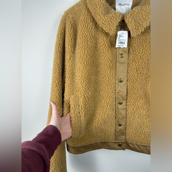 NWT Madewell Portland Sherpa Jacket Camel Color Size XL - Picture 3 of 8